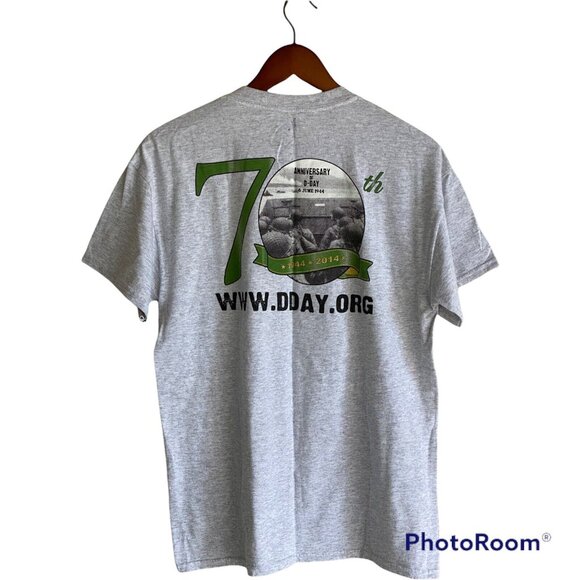 National D-Day Memorial Gray S/S T-Shirt Men's Size M 70th Anniversary 2014 - Picture 4 of 5
